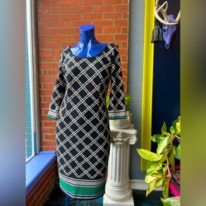 White House black market diamond pattern dress